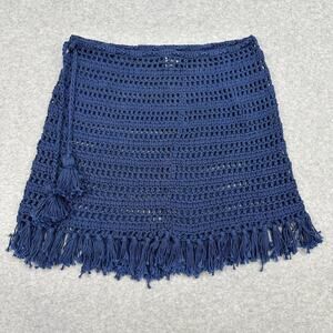 Ganesh Himal Skirt Swim Cover-Up Blue Crochet WMNS S 100% Cotton Beach Resort